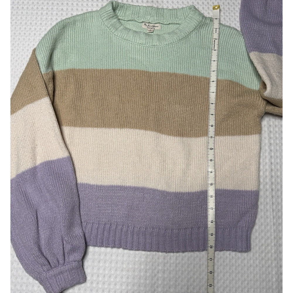 For Love & Lemons Hailey Striped Sweater SM Multicolor Knitwear Pullover Pastel - Picture 8 of 9